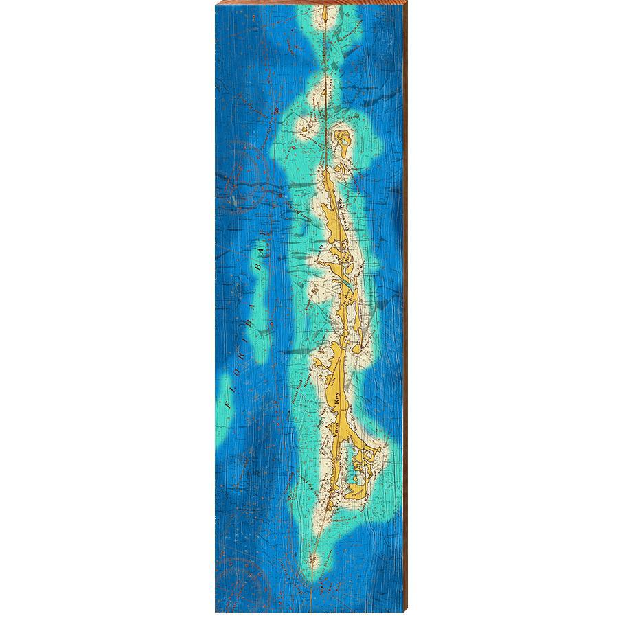 Duck Key to Vaca Key, Florida Map | Wall Art Print on Real Wood - Picture 4 of 4