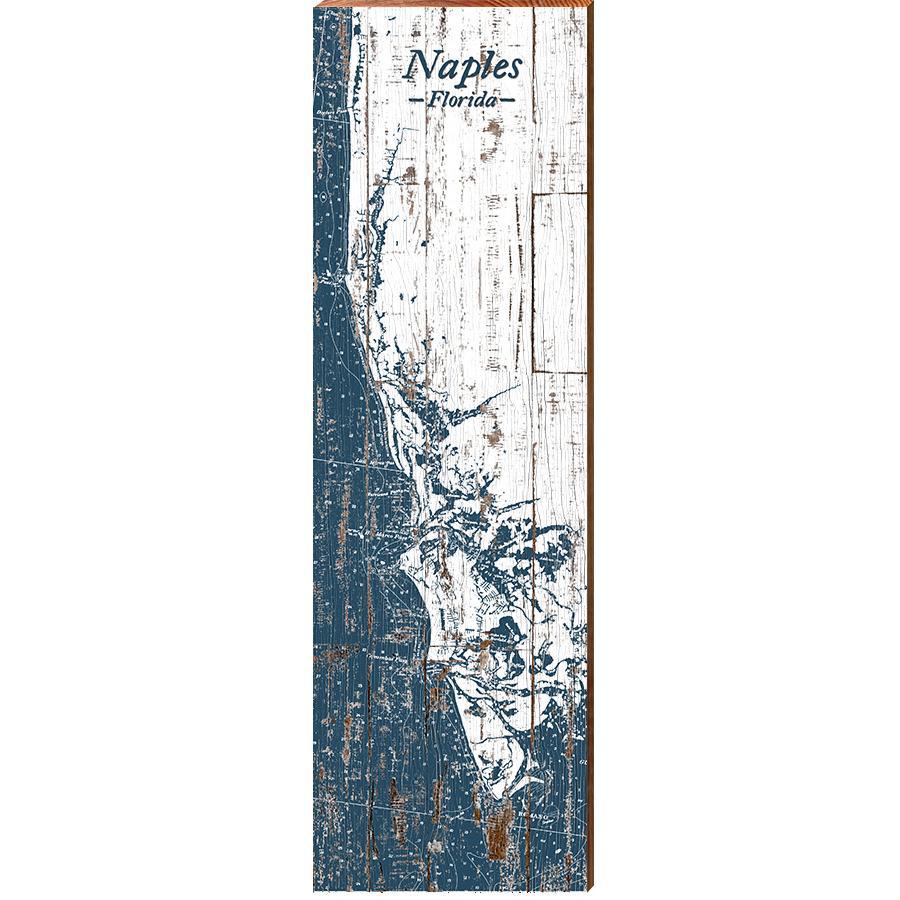 Letrero de madera mapa de Nápoles, Florida | Impresión de arte de pared en madera real - Imagen 2 de 4